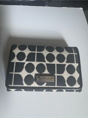 kate spade Black and White Geometric Canvas Wallet